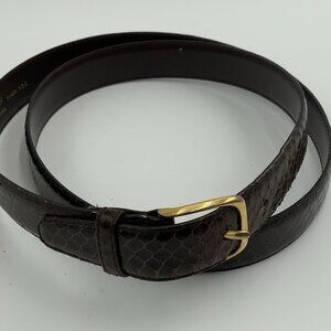 Brown Genuine Snakeskin Unisex Belt Size 40-44